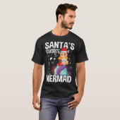 サンタの人魚お気に入りののクリスマス Tシャツ (正面フル)