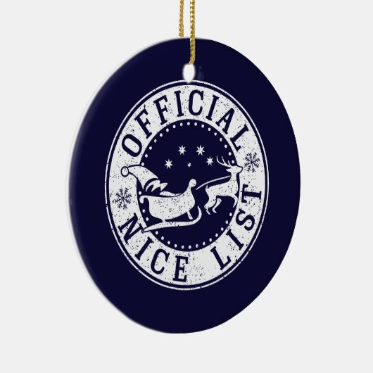 サンタの公式の素敵なリストのクリスマスプレゼント セラミックオーナメント (右)