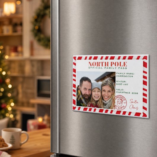サンタの公式ニースリスト認定 ファミリーフォト クリスマス マグネット