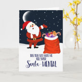 サンタの冗談おもしろい カード (黄色い花)