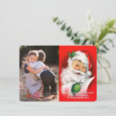 サンタの写真カードをまばたきさせるヴィンテージのクリスマス シーズンカード (スタンド正面)