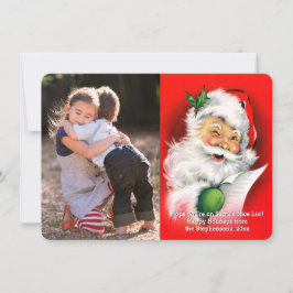 サンタの写真カードをまばたきさせるヴィンテージのクリスマス シーズンカード