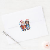 🎅 サンタの冬の休日の魔法 ❄️ スクエアシール (封筒)