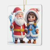 🎅 サンタの冬の休日の魔法 ❄️ セラミックオーナメント (左)