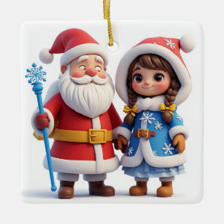 🎅 サンタの冬の休日の魔法 ❄️ セラミックオーナメント