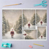 サンタの冬の散歩 薄葉紙 (クラフト)