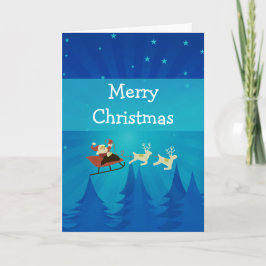 サンタの冬場面クリスマスカード シーズンカード