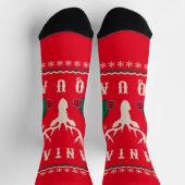 サンタの分隊の醜いクリスマスセーター ソックス (上部)