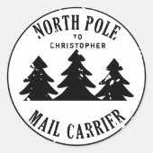 サンタの切手から北極 ラウンドシール (正面)