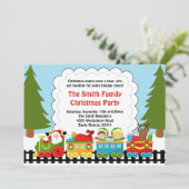 サンタの列車のクリスマスのパーティの招待状 招待状 (スタンド正面)