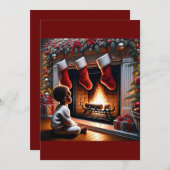 サンタの到着：幼児の驚き シーズンカード (正面/裏面)