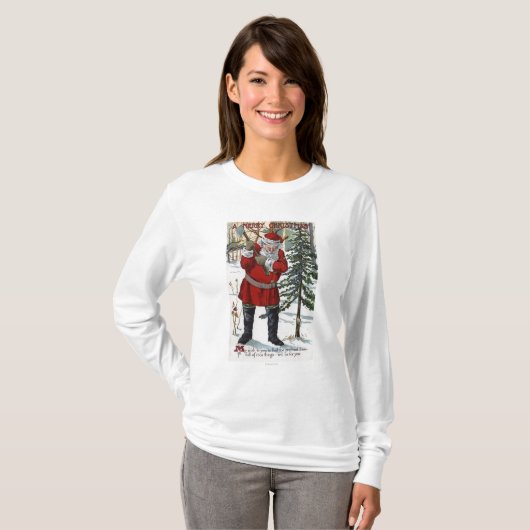 サンタの削減のクリスマスツリー Tシャツ (正面フル)