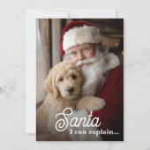 サンタの前で言い訳する ペット クリスマス 写真 (正面)