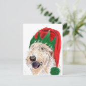 サンタの助手のLabradoodleの郵便はがき シーズンポストカード (スタンド正面)