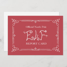 サンタの北極エルフの成績表 カード