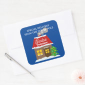 サンタの北極ワークショップからの特別な配達 スクエアシール (封筒)