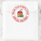 サンタの北極ワークショップからの特別な配達 ラウンドシール (バッグ)