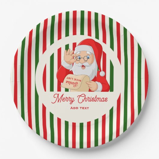 サンタの厳守リスト クリスマスの開封厳禁 ペーパープレート (正面)