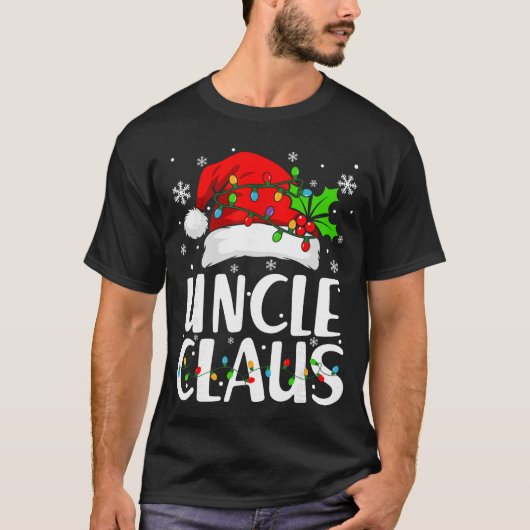 サンタの叔父さん クリスマス ライト パジャマ ファミリー おそろい Tシャツ (正面)