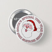 サンタの口ひげ乗りボタン 缶バッジ (正面&裏面)