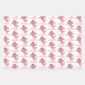 サンタの可愛いアクソロテルラブ子供名 ラッピングペーパーシート (正面3)