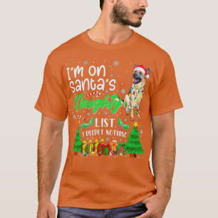 サンタの可愛いドイツいけなの羊飼い犬ロー Tシャツ