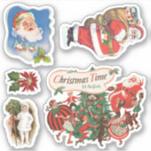 サンタの品種のヴィンテージクリスマス シール (正面)