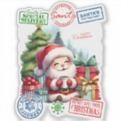 サンタの喜びのデリバリーステッカー シール (正面)