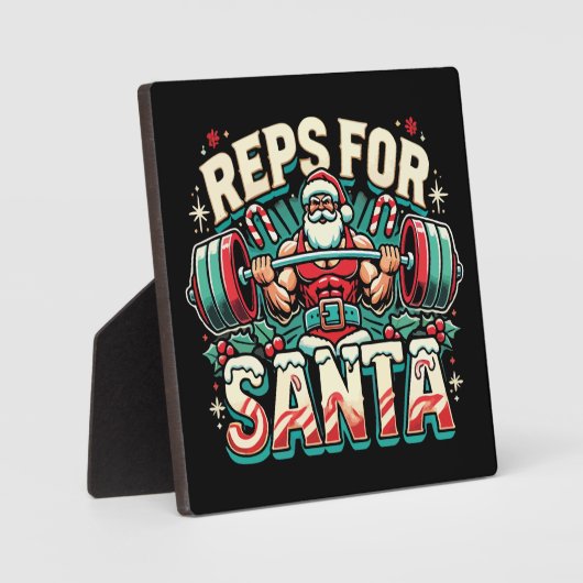サンタの営業担当 – おもしろいクリスマスフィットネス フォトプラーク (正面)