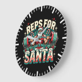 サンタの営業担当 – おもしろいクリスマスフィットネス ラージ壁時計 (傾斜)