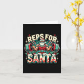 サンタの営業担当 – おもしろい Christmasフィットネスボディビルド カード (黄色い花)