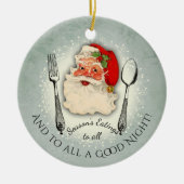 サンタの器具が季節食べ物料理クリスマス セラミックオーナメント (正面)