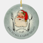 サンタの器具が季節食べ物料理クリスマス セラミックオーナメント (裏面)