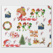 サンタの多くの友人 ラッピングペーパー (フラット)