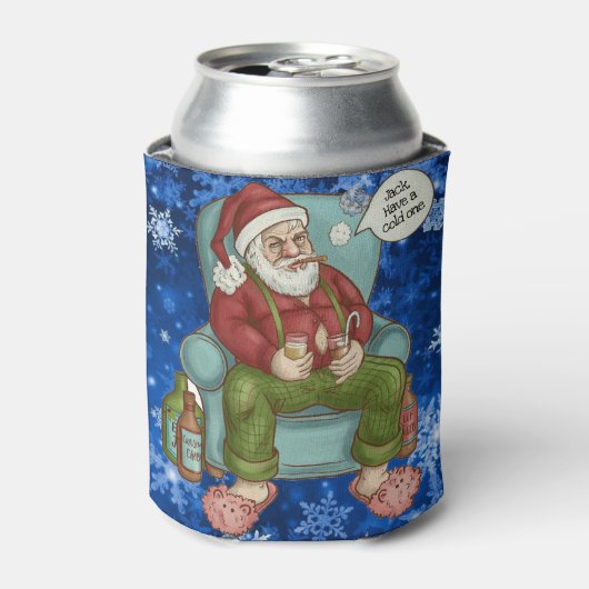 サンタの夜のパーソナライズネームクリスマスおもしろい 缶クーラー (缶正面)