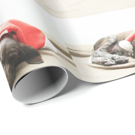 サンタの夢 – ドイツのショートヘアの子犬 ラッピングペーパー (ロールコーナー)