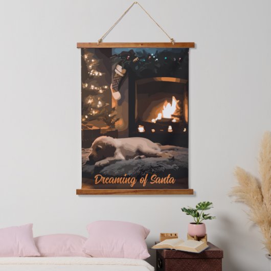 サンタの夢 吊り下げ型タペストリー (寝室)