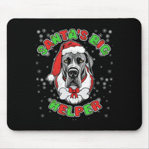 サンタの大きなヘルパー偉大なダン犬の恋人のクリスマス マウスパッド