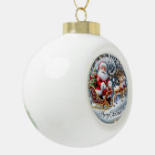 サンタの大そり乗り» – クリスマスクラシックのクリスマス セラミックボールオーナメント (左)