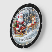 サンタの大そり乗り» – クリスマスクラシックのクリスマス ラージ壁時計 (傾斜)