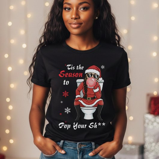サンタの奥さんサングラス クリスマス Tシャツ