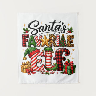 サンタの好きなエルフ クリスマス タペストリー