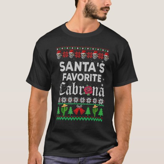 サンタの好きなキャブロナ ださいクリスマスセーター サンタクロース Tシャツ (正面)