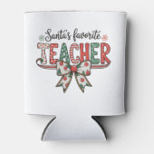 サンタの好きな先生 学校 クリスマス リボン イヴ 缶クーラー (正面)