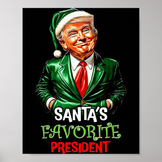 サンタの好きな大統領 おもしろサンタ トランプ 2024 ポスター (正面)