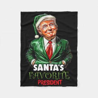 サンタの好きな大統領 おもしろトランプクリスマスX フリースブランケット