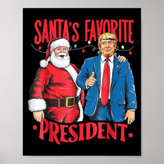 サンタの好きな大統領 サンタ トランプ ダンス クリス ポスター (正面)