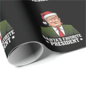 サンタの好きな大統領 楽しいトランプのクリスマス ラッピングペーパー (ロールコーナー)