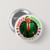 サンタの好きな大統領 笑えるトランプクリスマス 缶バッジ (正面&裏面)