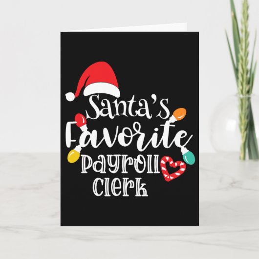 サンタの好きな給与計算係のクリスマス ライト サングラス カード (正面)